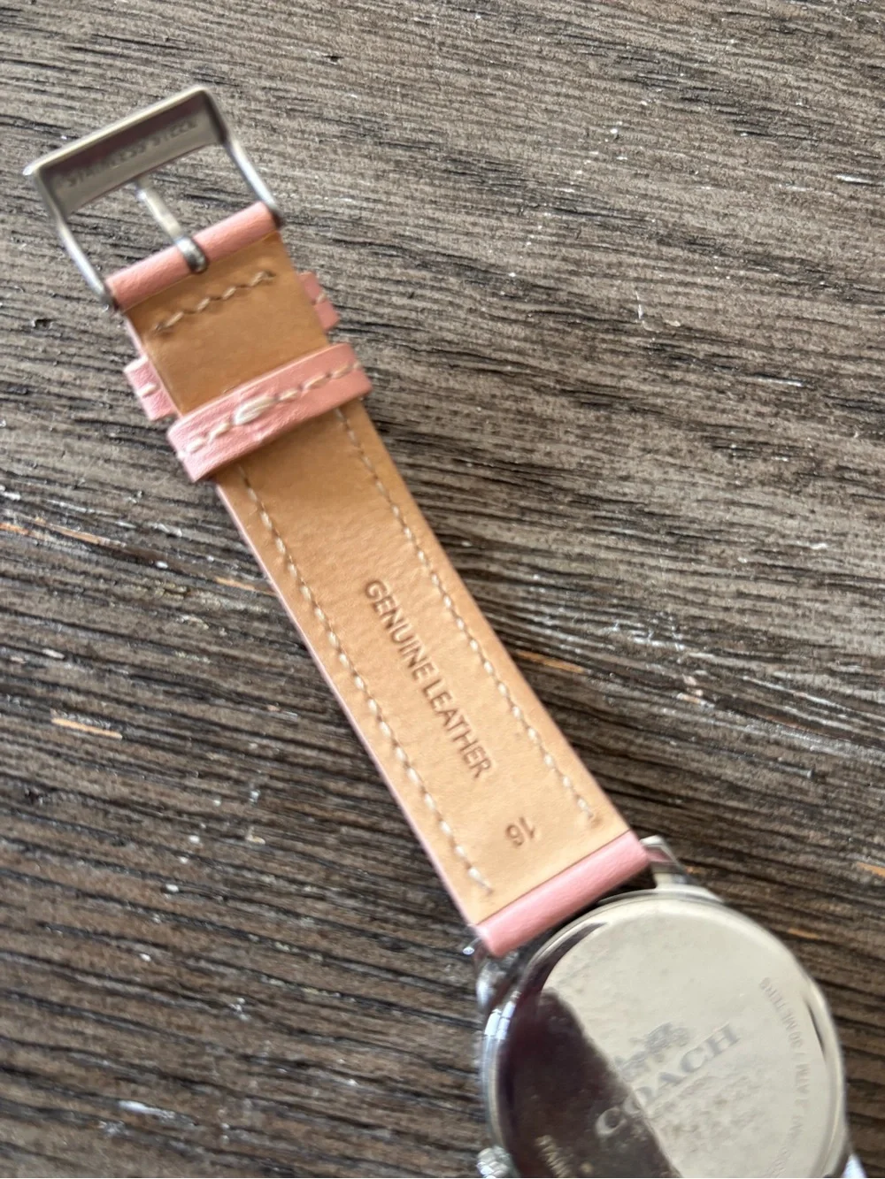 COACH Women's Ruby Quartz Watch - Blush Pink Silver Tone 32mm EUC